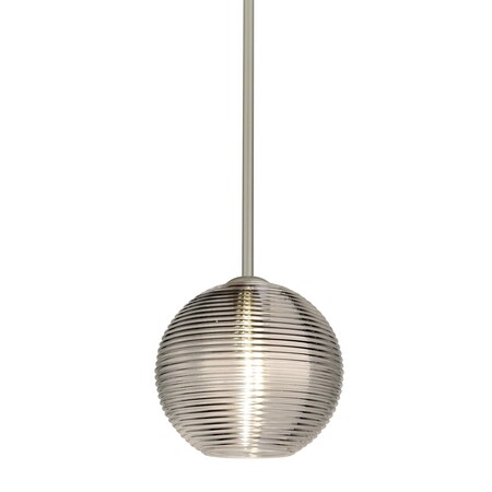 Besa Lighting Kristall 8 Cord Pendant, Smoke, Satin Nickel Finish, 1x60W Incandescent 1TT-461602-SN